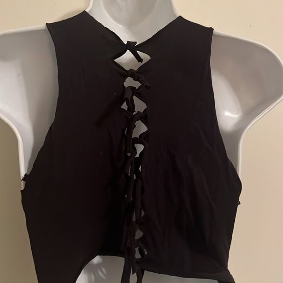 Tattered AC/DC Crop Top - Picture 3 of 3